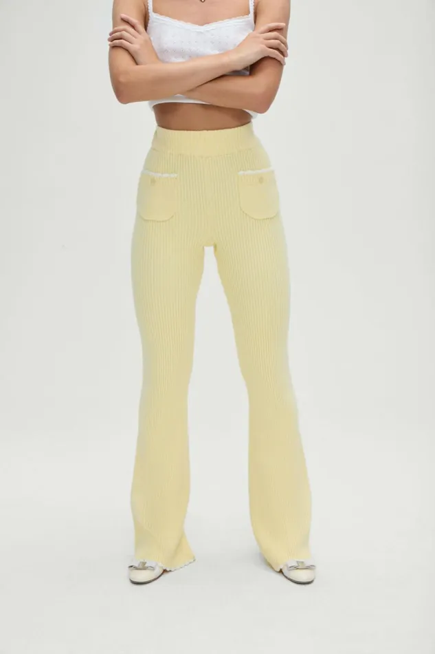 Frankies Bikinis Camden Knit Pants Vanilla Sugar Women Cloud Knits