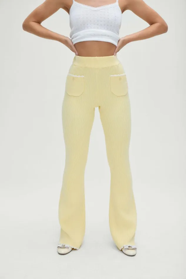 Frankies Bikinis Camden Knit Pants Vanilla Sugar Women Cloud Knits