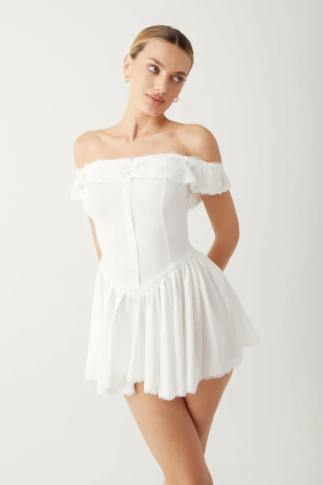 Frankies Bikinis Charli Mini Dress White Women Dresses