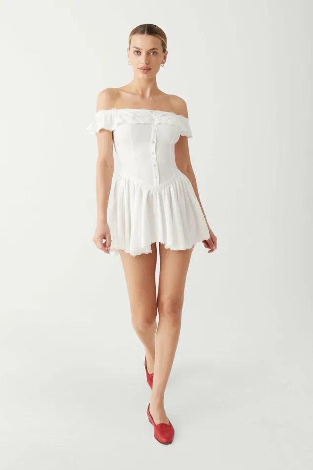 Frankies Bikinis Charli Mini Dress White Women Dresses