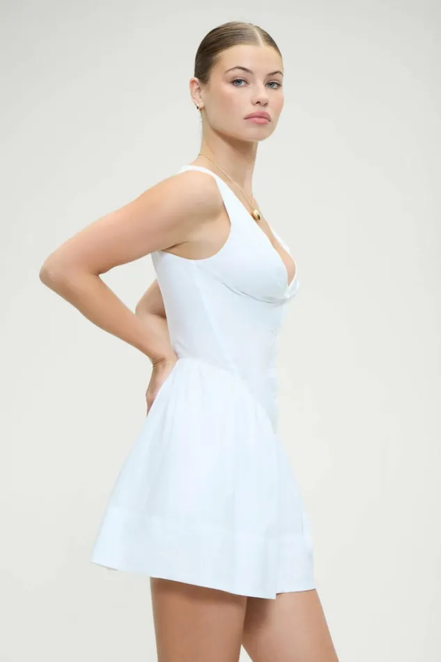 Frankies Bikinis Charlotte Corset Mini Dress White Women Dresses