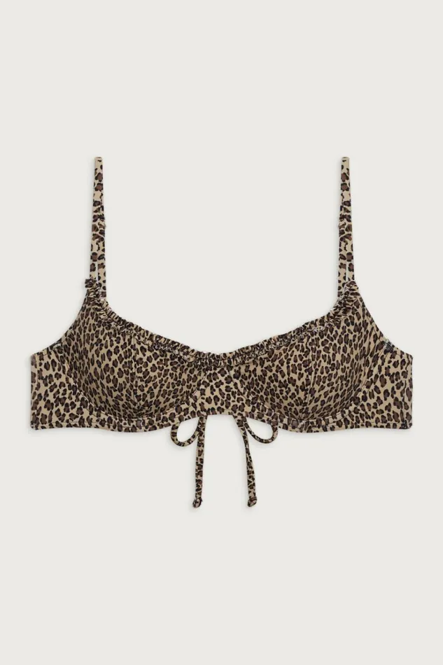 Frankies Bikinis Cola Underwire Bikini Top Baby Leopard Women Bikinis