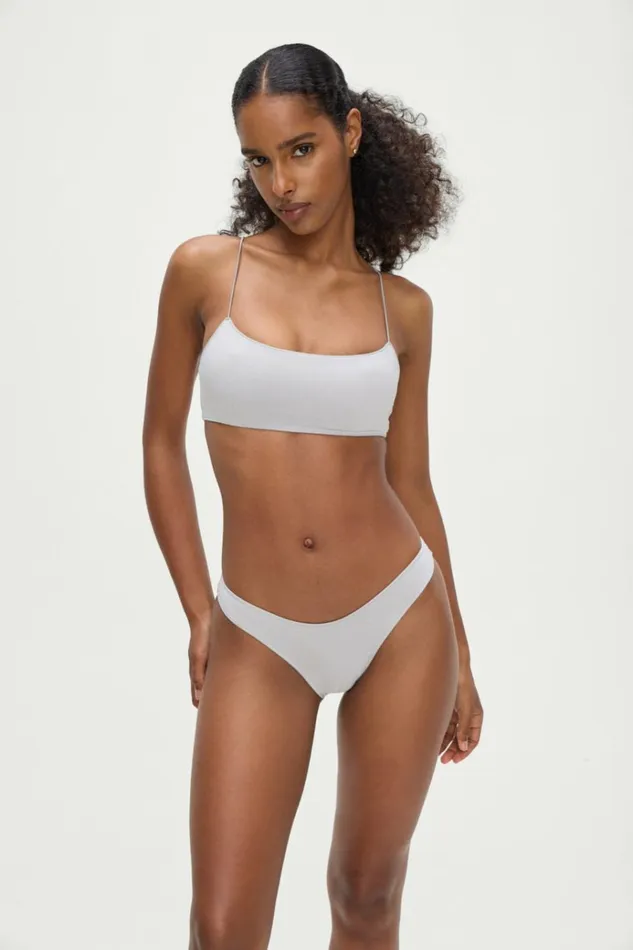 Frankies Bikinis Lenox Bralette Bikini Top Heather Grey Women Tops
