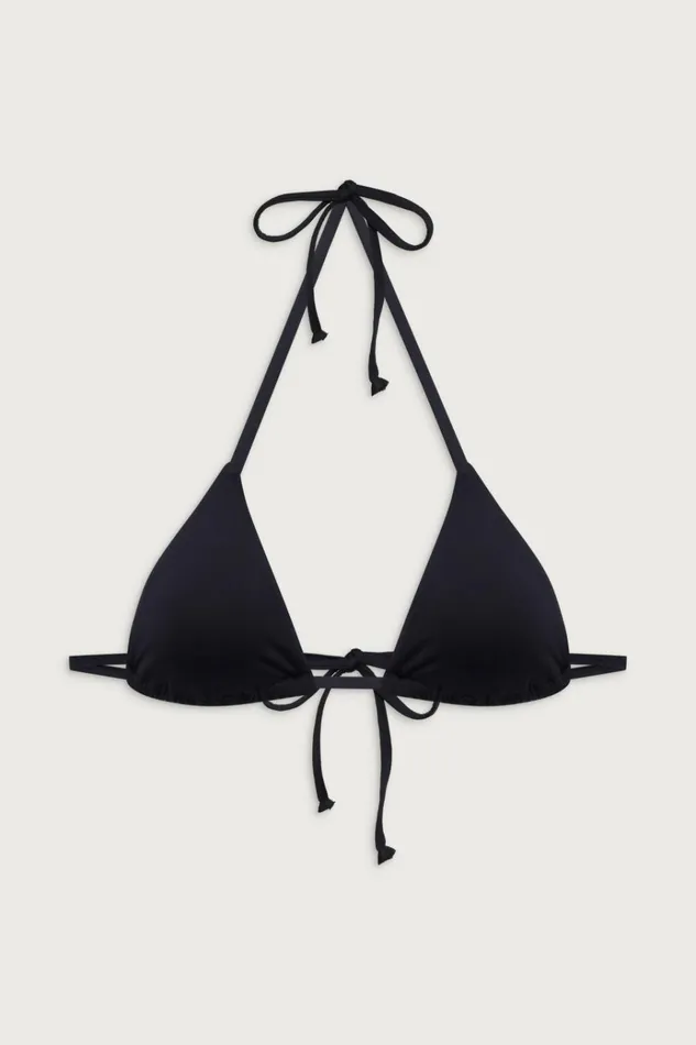 Frankies Bikinis Nick String Triangle Bikini Top Black Women Forever Collection