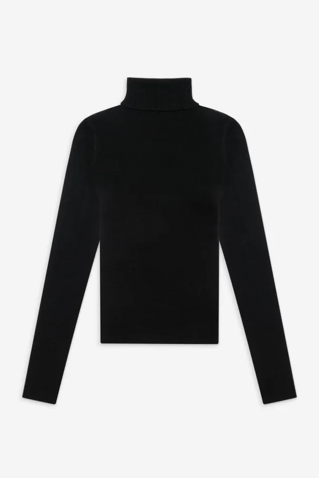 Frankies Bikinis Tucker Knit Sweater Black Women Cloud Knits