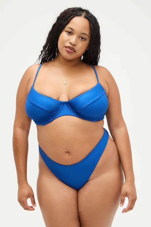 Frankies Bikinis X DJERF AVENUE Dove Classic Bikini Bottom Deep Blue Women Bikinis