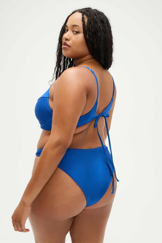 Frankies Bikinis X DJERF AVENUE Dove Classic Bikini Bottom Deep Blue Women Bikinis