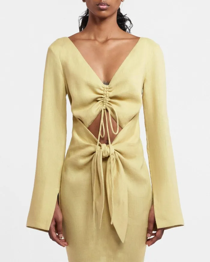 Gilia Oat Linen Women Nanushka Dresses Gilia Oat Linen Women Nanushka Dresses