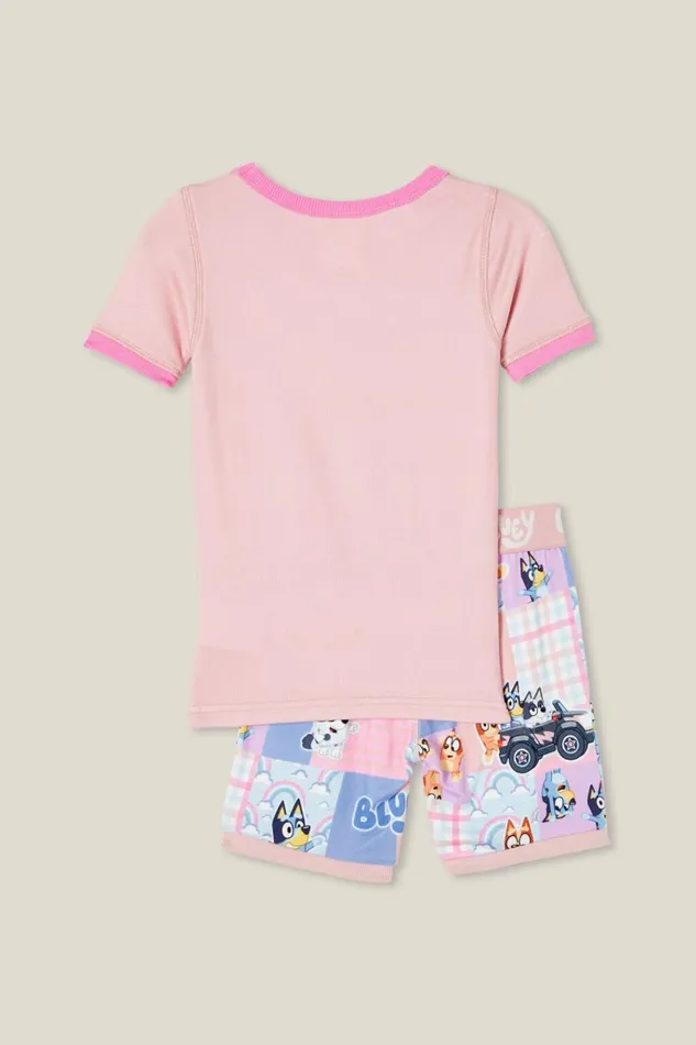 GirlsBoys Sleepwear Cotton On Harlow Super Soft Short Sleeve Pyjama Set License Lcn Blu Zephyrbluey Pizza Girls