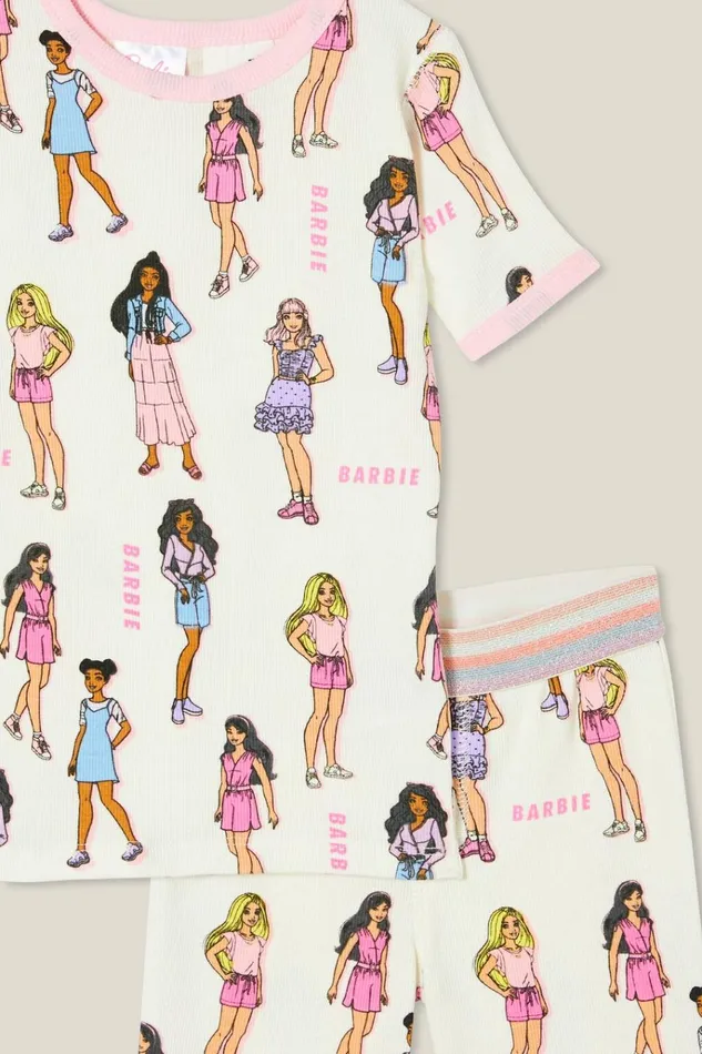 GirlsBoys Sleepwear Cotton On Talia Short Sleeve Pyjama Set Licensed Lcn Mat Vanillabarbie Party GirlsBoys Sleepwear Cotton On Talia Short Sleeve Pyjama Set Licensed Lcn Mat Vanillabarbie Party