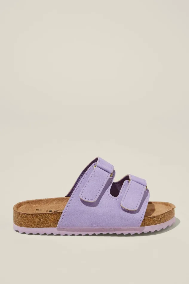 Girls Flats and Sandals Cotton On Frankie Double Strap Slide Lilac Drop