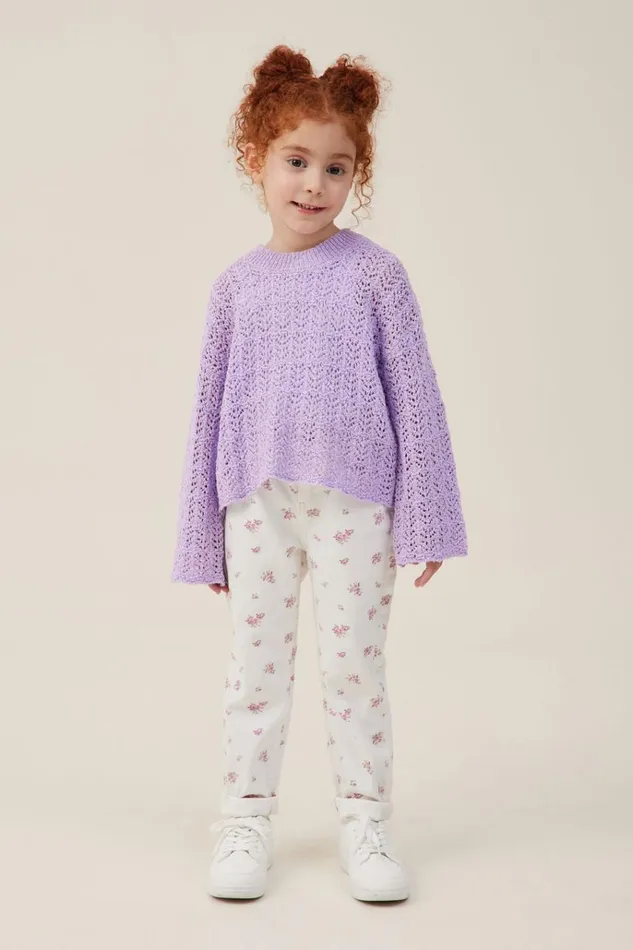 Girls Jackets and Sweaters Cotton On Sienna Knit Jumper Lilac Drop Girls Jackets and Sweaters Cotton On Sienna Knit Jumper Lilac Drop