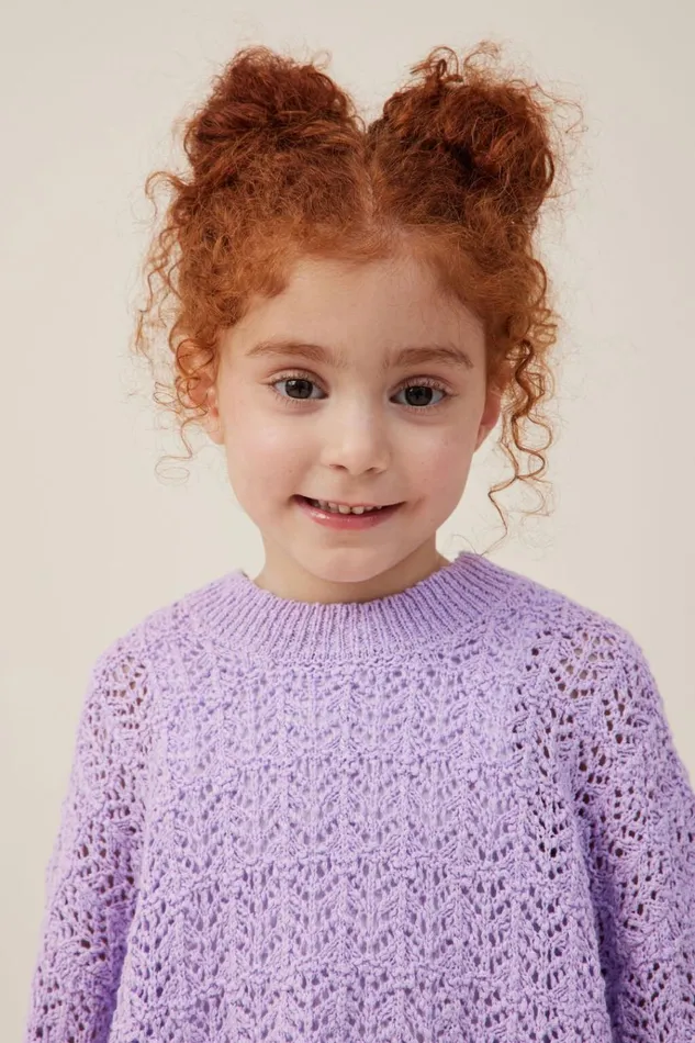 Girls Jackets and Sweaters Cotton On Sienna Knit Jumper Lilac Drop Girls Jackets and Sweaters Cotton On Sienna Knit Jumper Lilac Drop