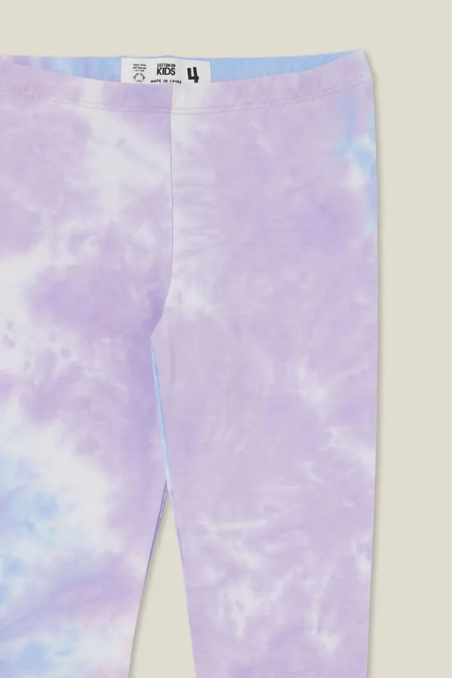 Girls Leggings Pants and Jeans Cotton On Huggie Tights Lilac Droptie Dye