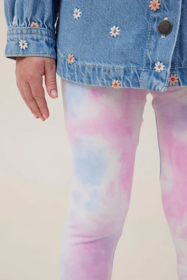 Girls Leggings Pants and Jeans Cotton On Huggie Tights Lilac Droptie Dye