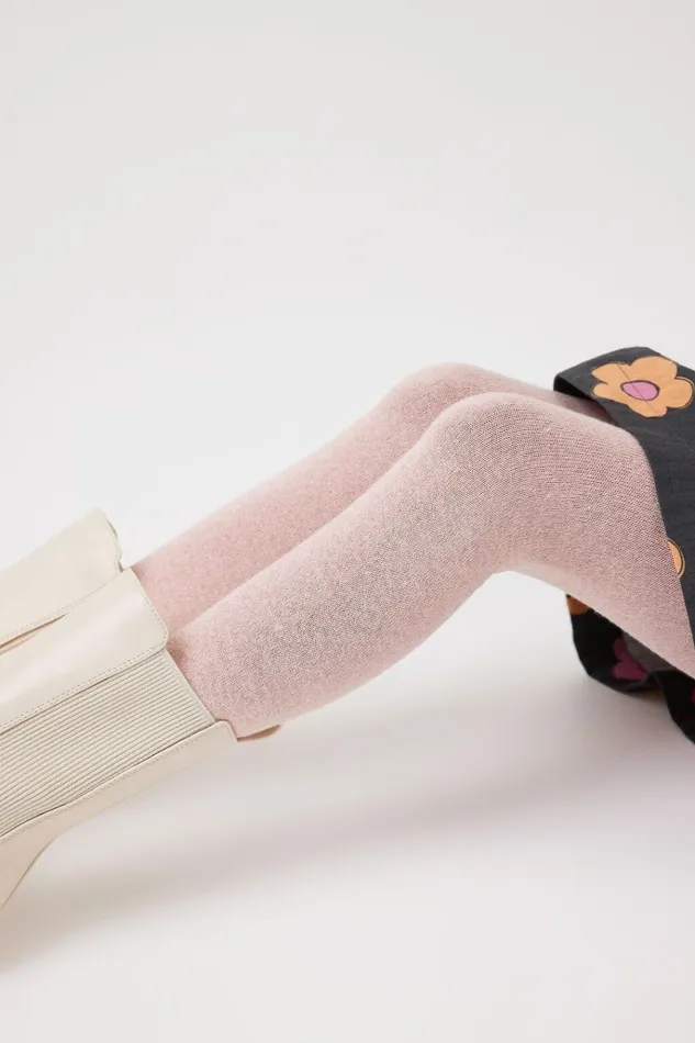 Girls Socks and Tights Cotton On Solid Tights New Pink Shimmer