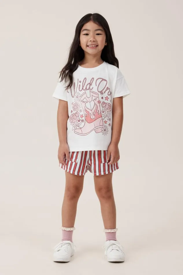 Girls Tops and TShirts Cotton On Poppy Short Sleeve Print Tee Vanillawild One Girls Tops and TShirts Cotton On Poppy Short Sleeve Print Tee Vanillawild One