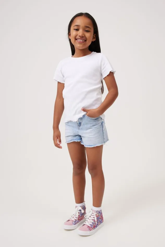 Girls Tops and TShirts Cotton On Raya Rib Baby Tee White Girls Tops and TShirts Cotton On Raya Rib Baby Tee White