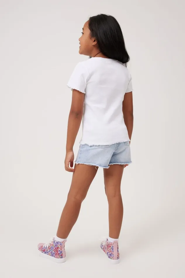 Girls Tops and TShirts Cotton On Raya Rib Baby Tee White Girls Tops and TShirts Cotton On Raya Rib Baby Tee White