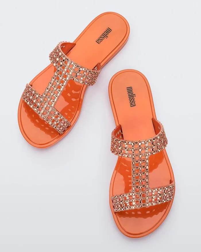Glowing Orangecopper Women Melissa Slides