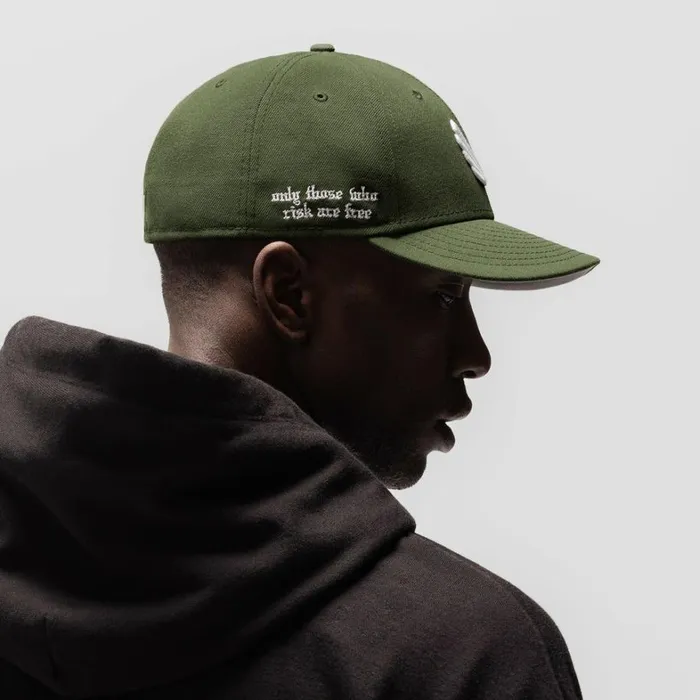 Hats and Headwear Men ASRV New Era 59Fifty Low Profile Hat Olive Greenwhite wings