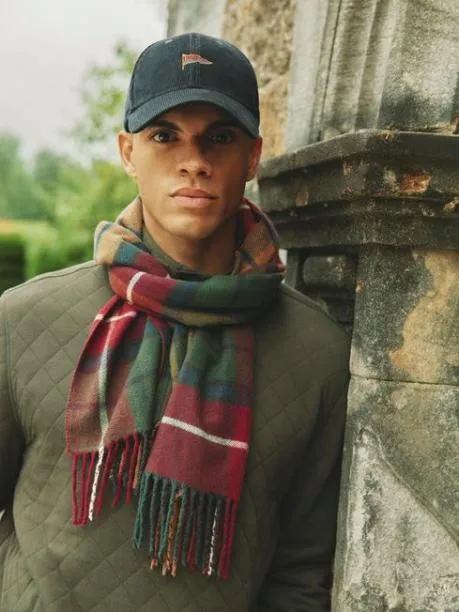 Hats Gloves and Scarves Men Joules Red and Green Scarf