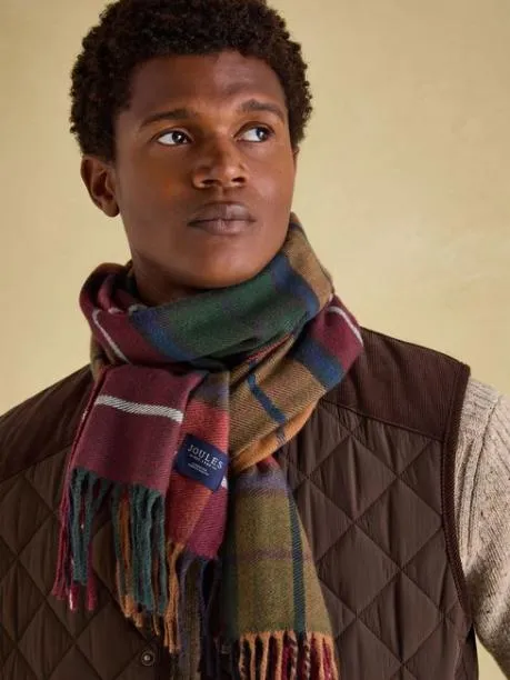 Hats Gloves and Scarves Men Joules Red and Green Scarf