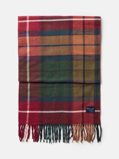Hats Gloves and Scarves Men Joules Red and Green Scarf