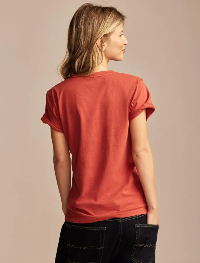 Heartbreaker Cocktail Lounge Classic Crew Pomperian Red Women Lucky Brand Graphic Tees