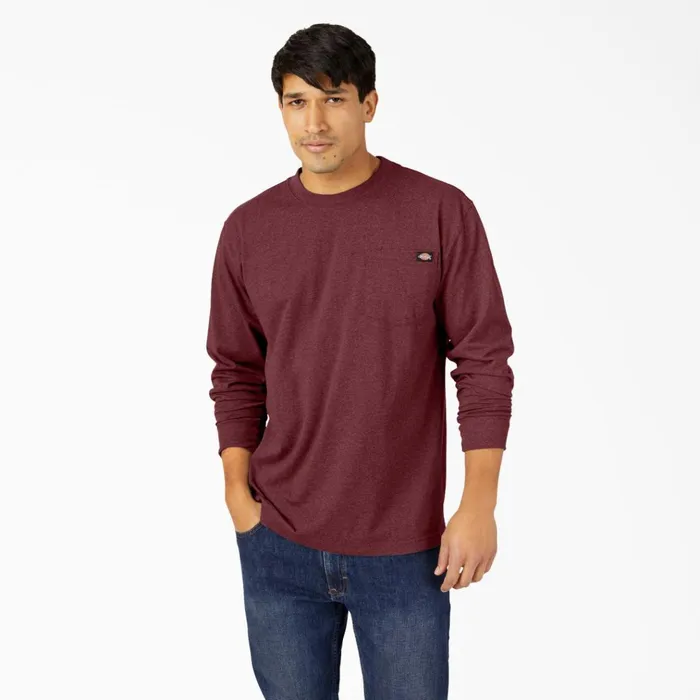 Heavyweight Heathered Long Sleeve Pocket TShirt Burgundy Burgundy byd Men Dickies Long Sleeve Work Shirts Heavyweight Heathered Long Sleeve Pocket TShirt Burgundy Burgundy byd Men Dickies Long Sleeve Work Shirts