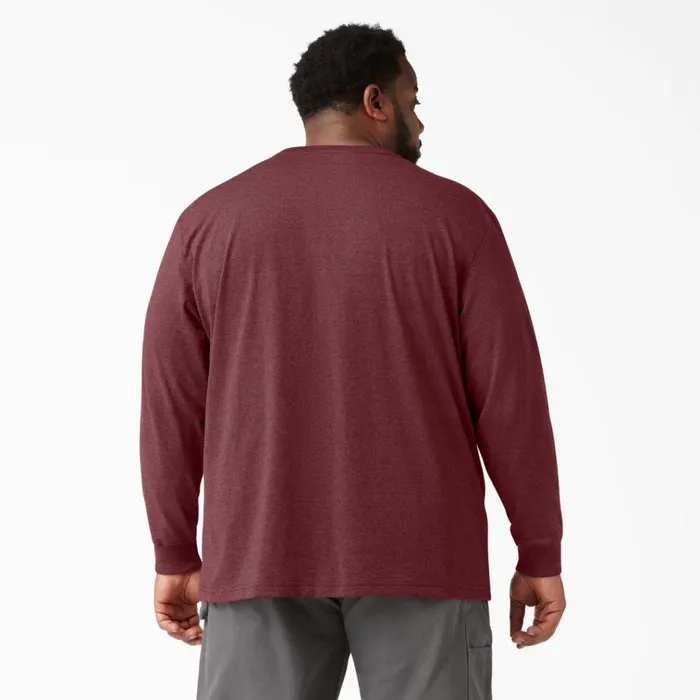 Heavyweight Heathered Long Sleeve Pocket TShirt Burgundy Burgundy byd Men Dickies Long Sleeve Work Shirts
