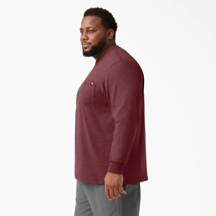 Heavyweight Heathered Long Sleeve Pocket TShirt Burgundy Burgundy byd Men Dickies Long Sleeve Work Shirts