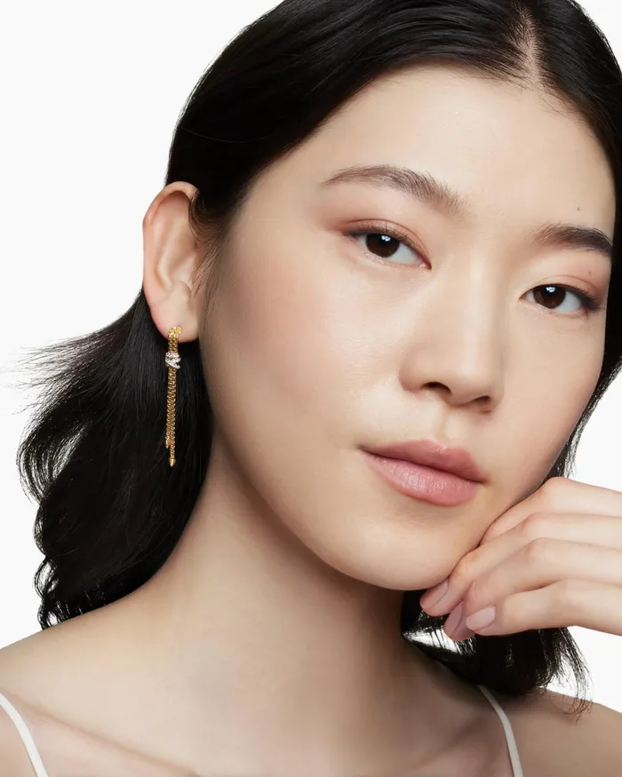 Helena Box Chain Drop Earrings In 18K Yellow Gold With Diamonds 528mm Women David Yurman Drop