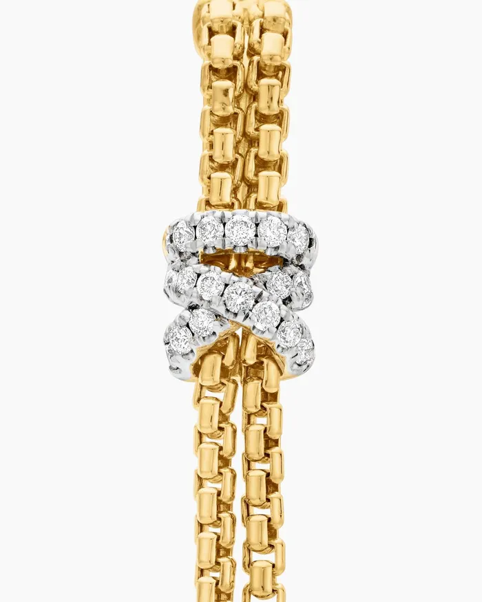 Helena Box Chain Drop Earrings In 18K Yellow Gold With Diamonds 528mm Women David Yurman Drop