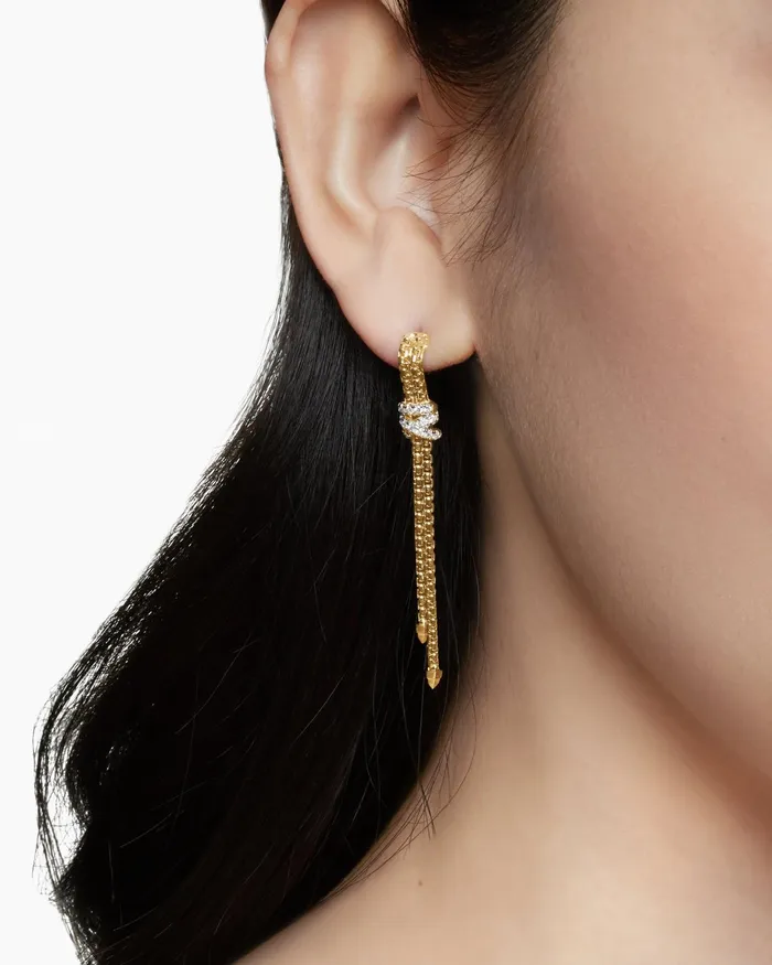 Helena Box Chain Drop Earrings In 18K Yellow Gold With Diamonds 528mm Women David Yurman Drop
