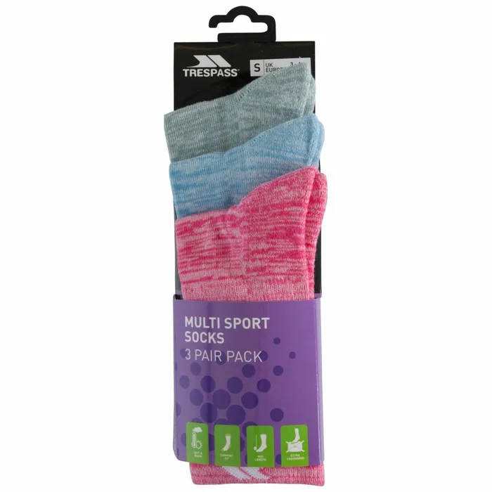 Helvellyn Casual Socks 8211 3 Pack Rose Melange Blue Melange Sage Melange Women Trespass Socks Helvellyn Casual Socks 8211 3 Pack Rose Melange Blue Melange Sage Melange Women Trespass Socks