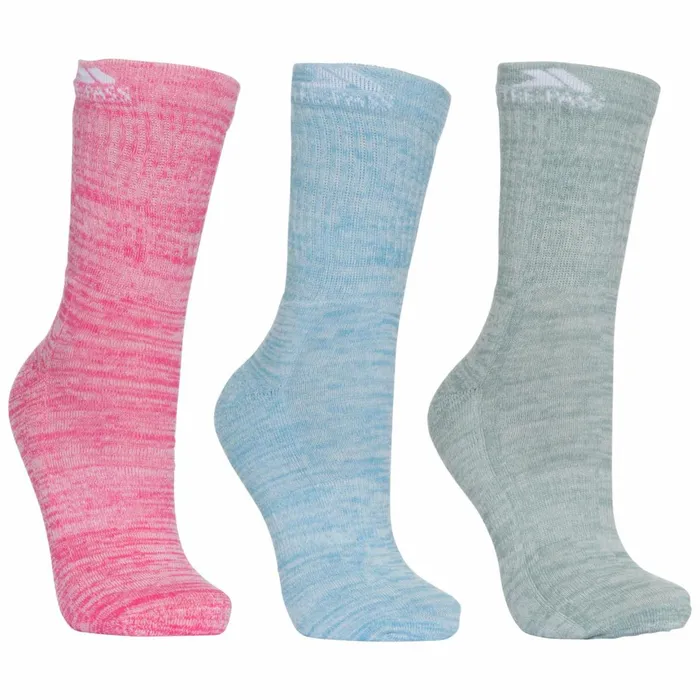 Helvellyn Casual Socks 8211 3 Pack Rose Melange Blue Melange Sage Melange Women Trespass Socks Helvellyn Casual Socks 8211 3 Pack Rose Melange Blue Melange Sage Melange Women Trespass Socks