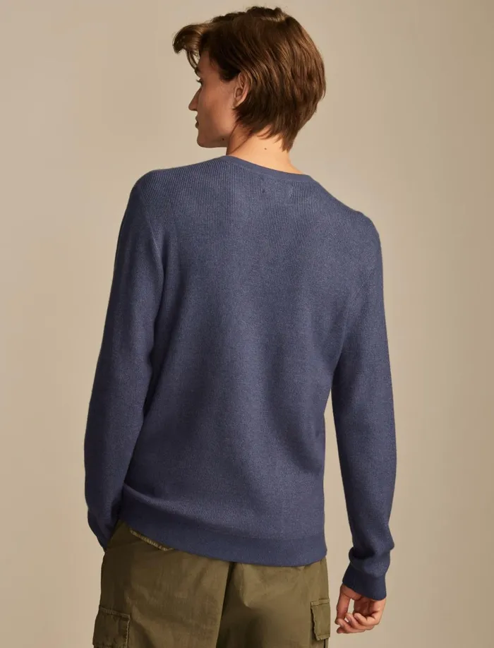 Henley Sweater Heather Blue Men Lucky Brand Sweaters