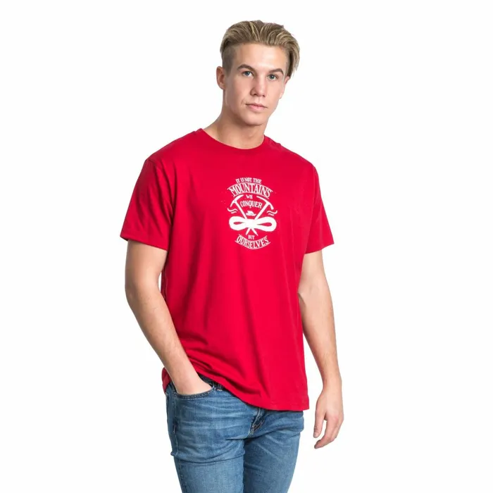 Heron Printed Casual TShirt Red Men Trespass TShirts