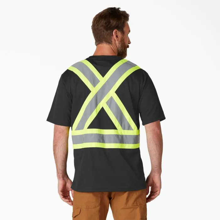 Hi Vis Safety Short Sleeve TShirt Black Black bk Men Dickies Hi Vis