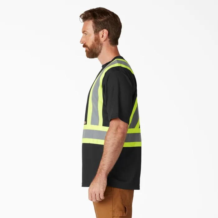 Hi Vis Safety Short Sleeve TShirt Black Black bk Men Dickies Hi Vis