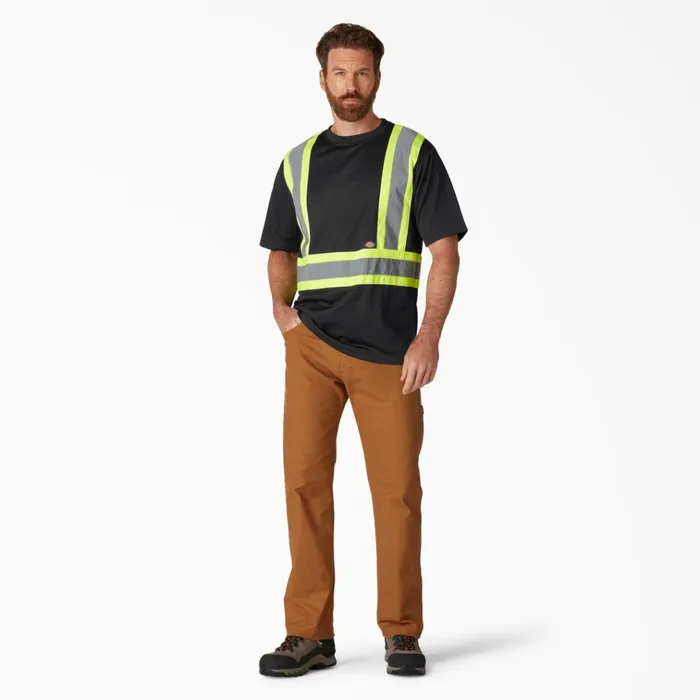 Hi Vis Safety Short Sleeve TShirt Black Black bk Men Dickies Hi Vis