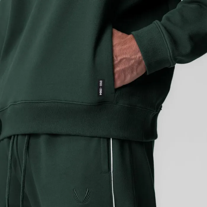 Hoodies and Sweatshirts Men ASRV Herringbone Terry Crewneck Forest Green