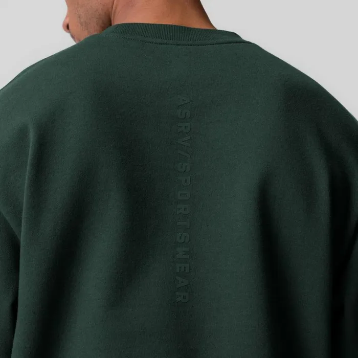Hoodies and Sweatshirts Men ASRV Herringbone Terry Crewneck Forest Green