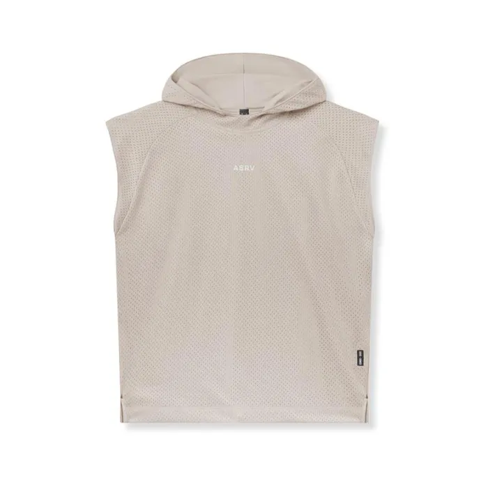 Hoodies and Sweatshirts Men ASRV Reversible 2in1 Cutoff Hoodie Chai