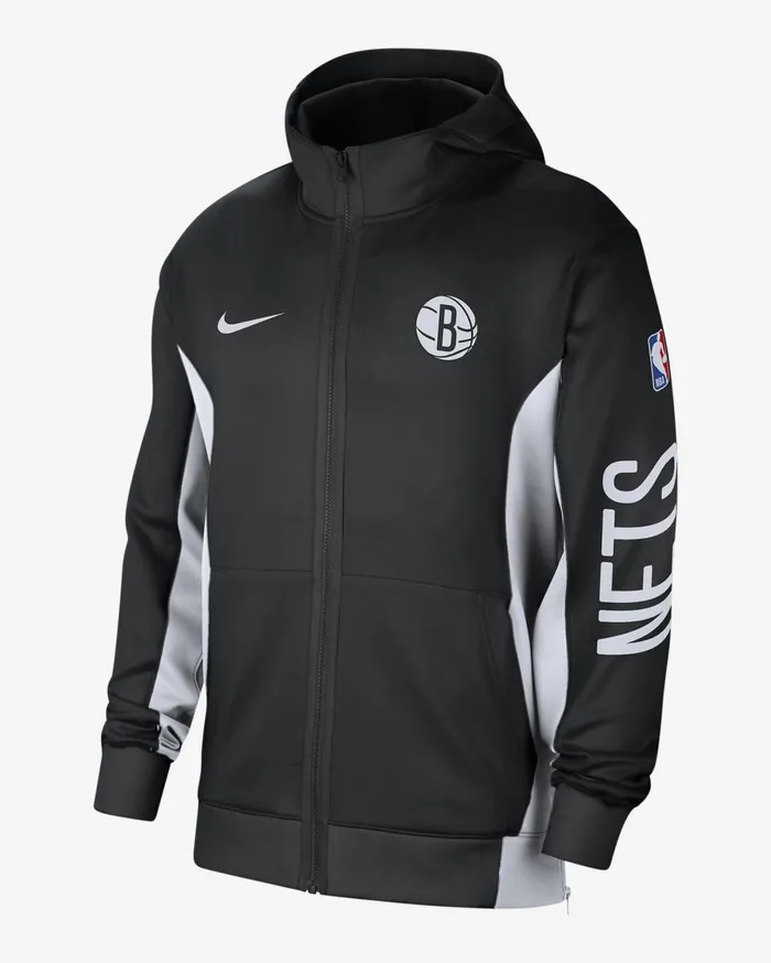 Hoodies And Sweatshirts Men Nike Brooklyn Nets Showtime Blackwhitewhitewhite