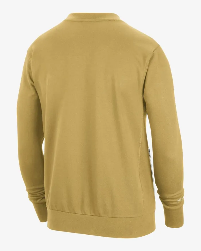 Hoodies And Sweatshirts Men Nike Los Angeles Lakers Standard Issue Wheat Goldpale Ivorypale Ivory