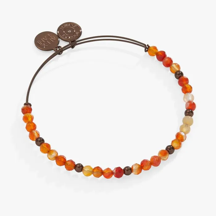 Iconic Women Alex And Ani Carnelian Beaded Bangle Chocolate