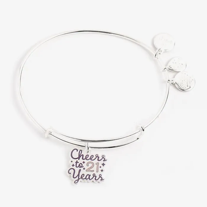 Iconic Women Alex And Ani Cheers To 21 Years039 Charm Bangle Shiny Silver