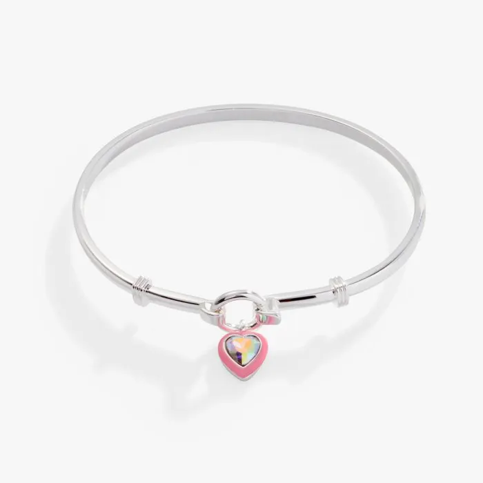 Iconic Women Alex And Ani Crystal Heart Clip Bangle Gold